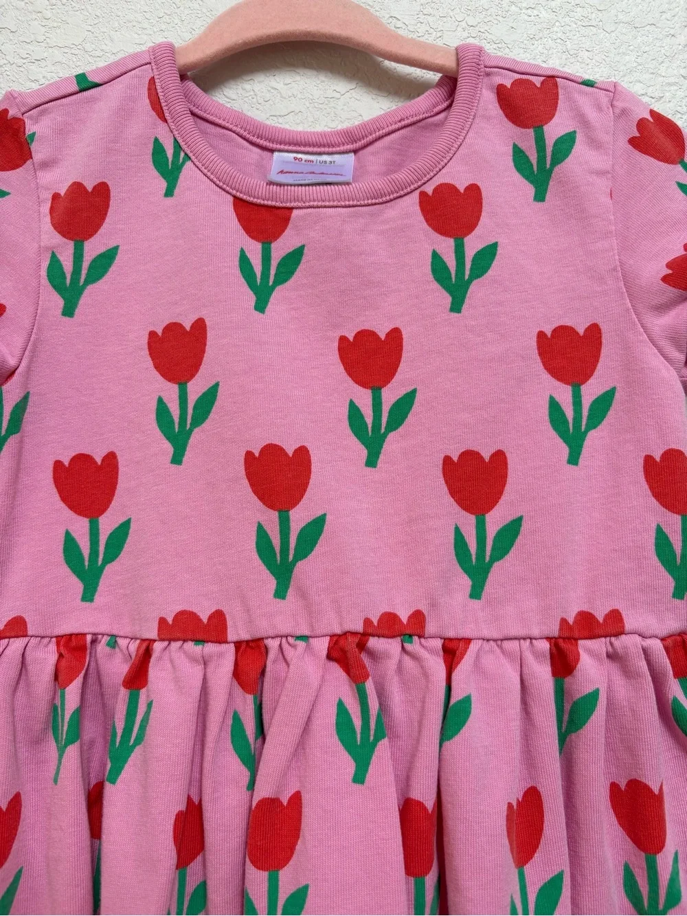 Hanna Andersson Toddler Playground Dress with Pockets Red Tulip Print Cotton 3T